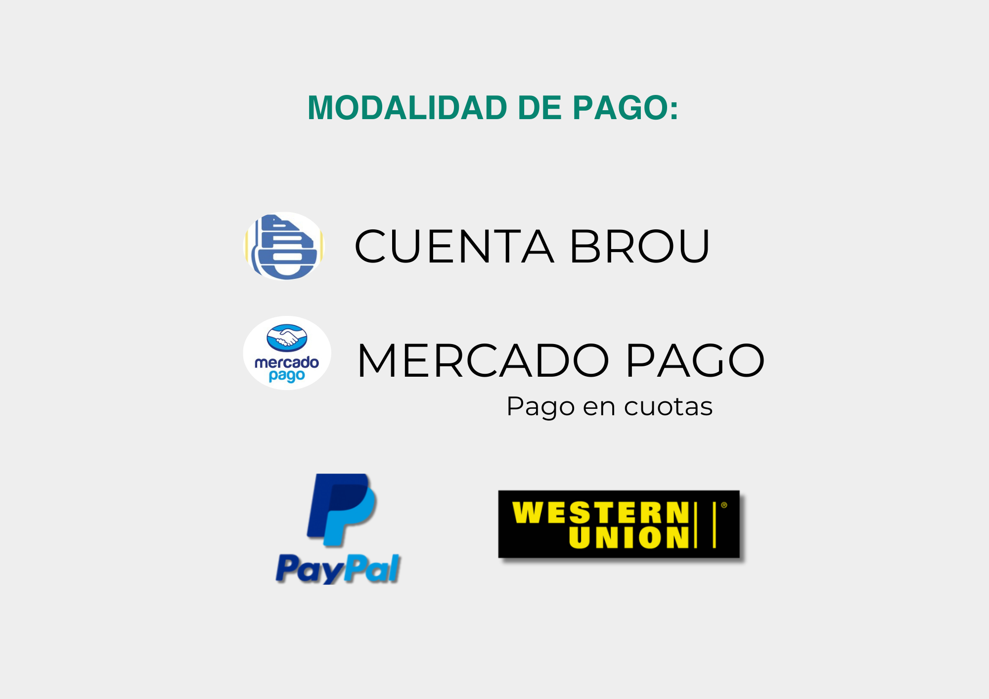 Modalidad de Pago